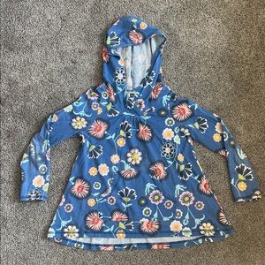 Tea Collection Blue Floral Hooded Top